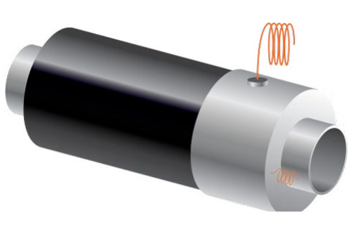 Труба ППУ ПЭ с металлической заглушкой изоляции и кабелем вывода Ст10 159х3.9